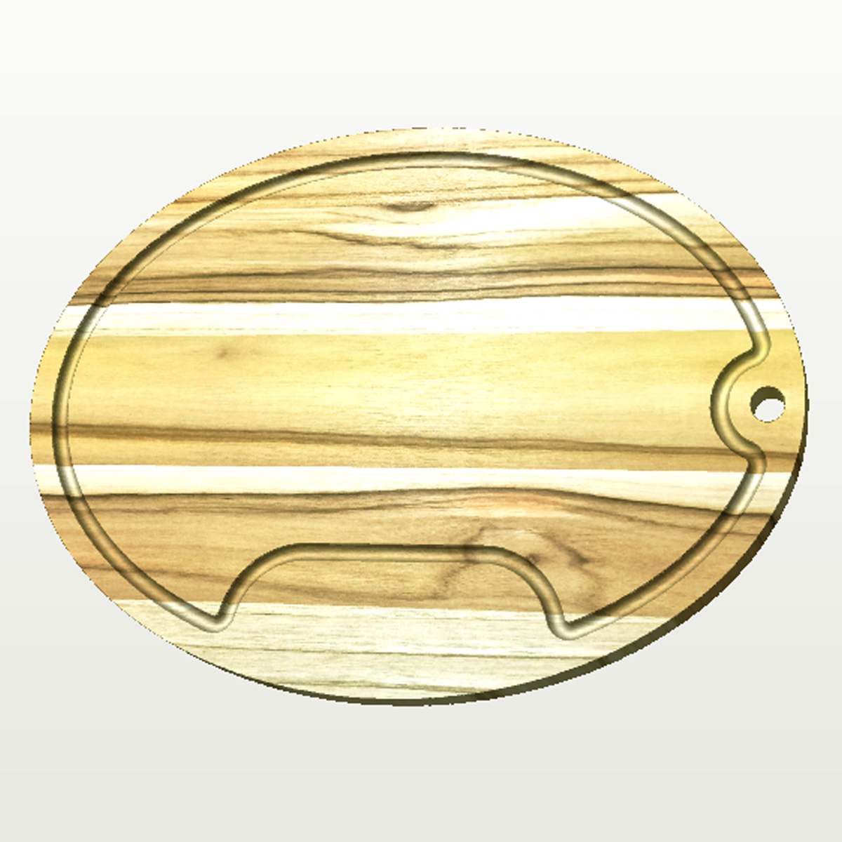 Tábua de Corte - 30x40cm Oval - Madeira Teca - Personalizada - Imagem 2