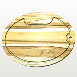 Tábua de Corte - 30x40cm Oval - Madeira Teca - Personalizada