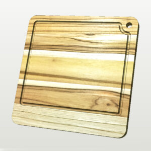 Tábua de Corte - 25x25cm - Madeira Teca - Personalizada